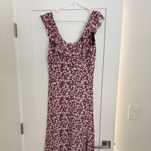 Ruffled Scoopneck Maxi Dress in Floral